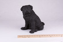 Black Pug Resin Figurine Extra Large Pet Urn