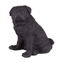 Black Pug Resin Figurine Extra Large Pet Urn