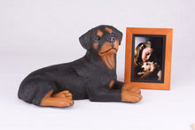 Black & Tan Rottweiler Resin Figurine Extra Large Pet Urn