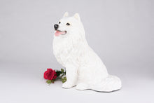 White Samoyed Resin Figurine Extra Large Pet Urn