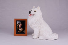 White Samoyed Resin Figurine Extra Large Pet Urn