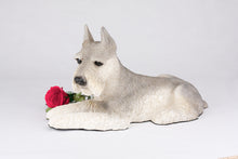 Silver & Cream Schnauzer with Ears Up Figurine Extra Large Pet Urn