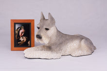 Silver & Cream Schnauzer with Ears Up Figurine Extra Large Pet Urn