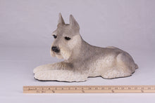 Silver & Cream Schnauzer with Ears Up Figurine Extra Large Pet Urn