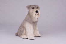 Silver & Cream Schnauzer with Ears Down Figurine Extra Large Pet Urn