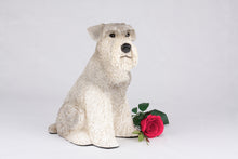 Silver & Cream Schnauzer with Ears Down Figurine Extra Large Pet Urn