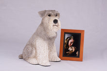 Silver & Cream Schnauzer with Ears Down Figurine Extra Large Pet Urn