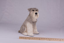 Silver & Cream Schnauzer with Ears Down Figurine Extra Large Pet Urn