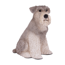 Silver & Cream Schnauzer with Ears Down Figurine Extra Large Pet Urn