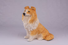 Golden & White Sheltie Resin Figurine Extra Large Pet Urn
