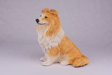Golden & White Sheltie Resin Figurine Extra Large Pet Urn
