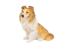 Golden & White Sheltie Resin Figurine Extra Large Pet Urn