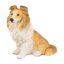 Black, White & Tan Tri-Color Sheltie Figurine Extra Large Pet Urn