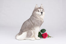 Gray & White Siberian Husky Resin Figurine Extra Large Pet Urn