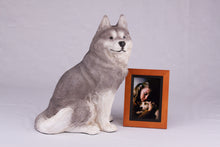 Gray & White Siberian Husky Resin Figurine Extra Large Pet Urn