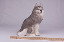 Gray & White Siberian Husky Resin Figurine Extra Large Pet Urn