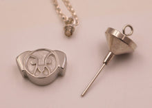 Pet Cremation Necklace with Dog Pendant  Silver