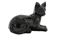 Faithful Feline, Laying Down Pet Cremation Urn Black