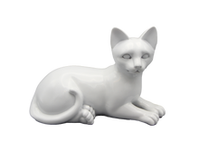 Faithful Feline, Laying Down Pet Cremation Urn White 