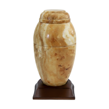 Caramel Marble Vase Series Pet Cremation Urn With base No Plate
