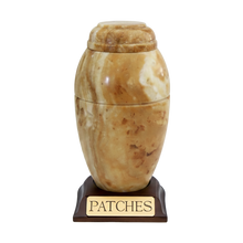 Caramel Marble Vase Series Pet Cremation Urn With base With Plate