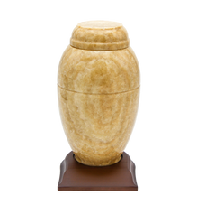 Honey Marble Vase Series Pet Cremation Urn With base No Plate