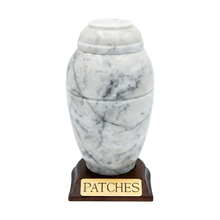 White Marble Vase Series Pet Cremation Urn With base With Plate