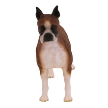 Wooden Pet Urn with Standing Boxer Brindle with Ears Up Figurine & 4x6 Inches Photo Holder