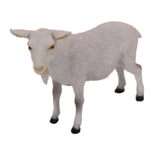 Wooden Pet Urn with Standing White Goat Figurine & 4x6 Inches Photo Holder