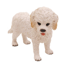 Wooden Pet Urn with Standing White Cockapoo Figurine & 4x6 Inches Photo Holder