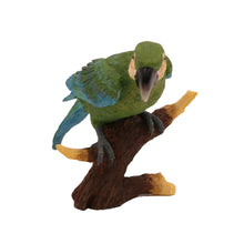 Wooden Pet Urn with Perched Green Parrot Figurine & 4x6 Inches Photo Holder
