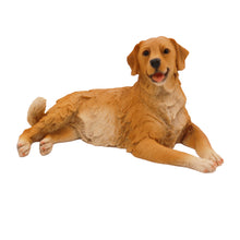 Wooden Pet Urn with Lying Down Golden Retriever Figurine & 4x6 Inches Photo Holder