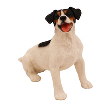 Wooden Pet Urn with Sitting Black Jack Russel Terrier Figurine & 4x6 Inches Photo Holder