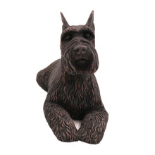 Wooden Pet Urn with Bronze Schnauzer Figurine & 4x6 Inches Photo Holder