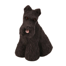 Wooden Pet Urn with Black Scottish Terrier Figurine & 4x6 Inches Photo Holder