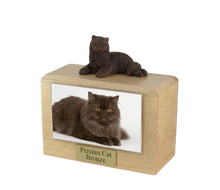 Urna de madera para mascotas con figura de terrier escocés sentado y portafotos de 10 x 15 cm