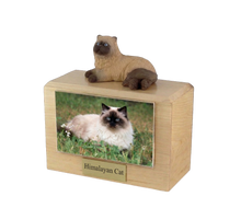 Urna de madera para mascotas con figura de terrier escocés sentado y portafotos de 10 x 15 cm