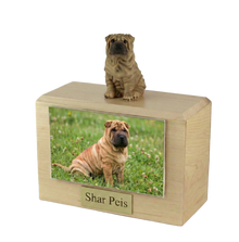 Urna de madera para mascotas con figura de terrier escocés sentado y portafotos de 10 x 15 cm