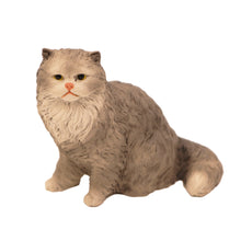 Wooden Pet Urn with Sitting Grey Persian Figurine & 4x6 Inches Photo Holder