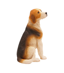 Wooden Pet Urn with Sitting Beagle Figurine & 4x6 Inches Photo Holder