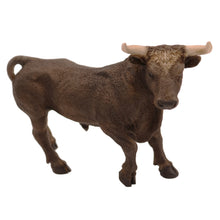 Wooden Pet Urn with Standing Brown Bull Figurine & 4x6 Inches Photo Holder