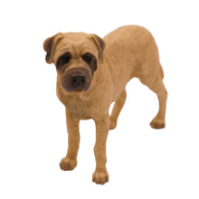 Wooden Pet Urn with Standing Fawn Bull Mastiff Figurine & 4x6 Inches Photo Holder