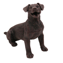 Wooden Pet Urn with Sitting Bronze Jack Russel Terrier Figurine & 4x6 Inches Photo Holder
