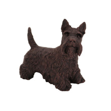Wooden Pet Urn with Standing Bronze Scottish Terrier Figurine & 4x6 Inches Photo Holder