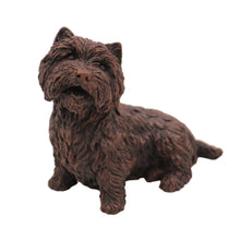 Wooden Pet Urn with Sitting Bronze Westie Figurine & 4x6 Inches Photo Holder