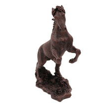 Wooden Pet Urn w/ Rearing Bronze Horse Figurine & 3.5x5 Inches Photo Holder