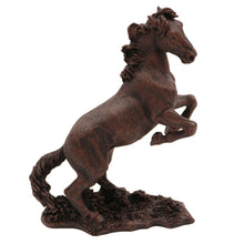 Wooden Pet Urn with Rearing Bronze Horse Figurine & 4x6 Inches Photo Holder