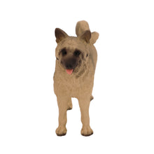 Wooden Pet Urn with Standing Fawn Akita Figurine & 4x6 Inches Photo Holder