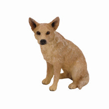 Wooden Pet Urn with Sitting Red Australian Cattle Dog Figurine & 4x6 Inches Photo Holder