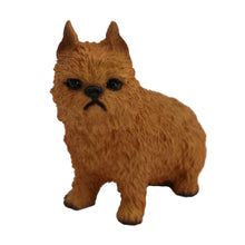 Wooden Pet Urn with Sitting Red Brussels Griffon Figurine & 4x6 Inches Photo Holder